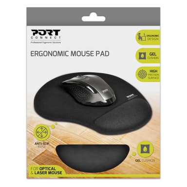 Port Ergonomic Gel Mouse Pad - Black