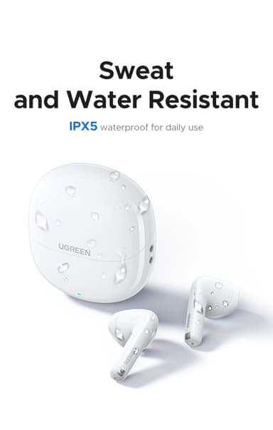 UGREEN Lightbuds Basic Earphones (Semi In-Ear)–White