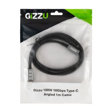 Gizzu 100W 10Gbps Type-C Angled 1m Cable