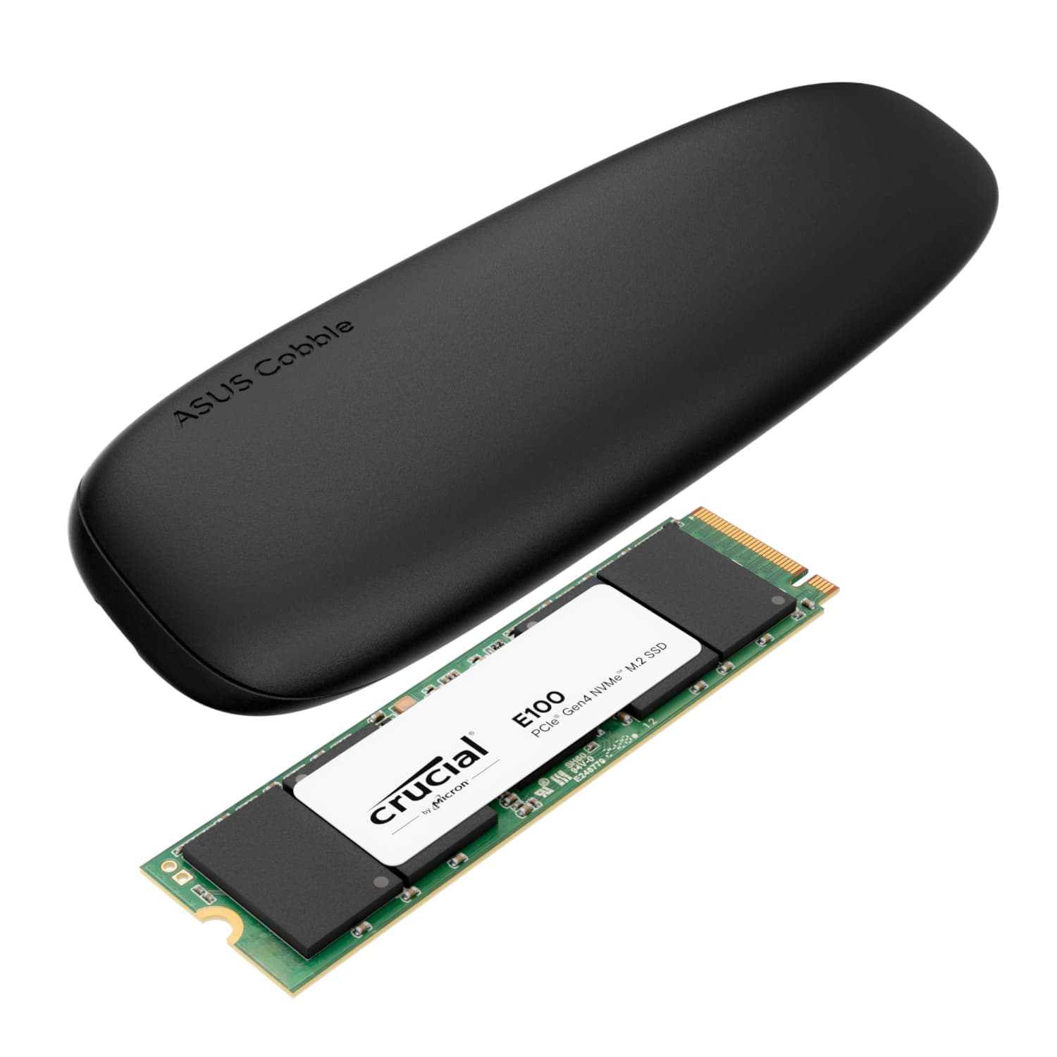 Asus Cobble M.2 SSD Type-C Enclosure and Crucial E100 1TB NVMe Bundle - Black