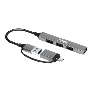 Port Connect USB Type-C to 4-port USB-A 3.0/2.0 Hub