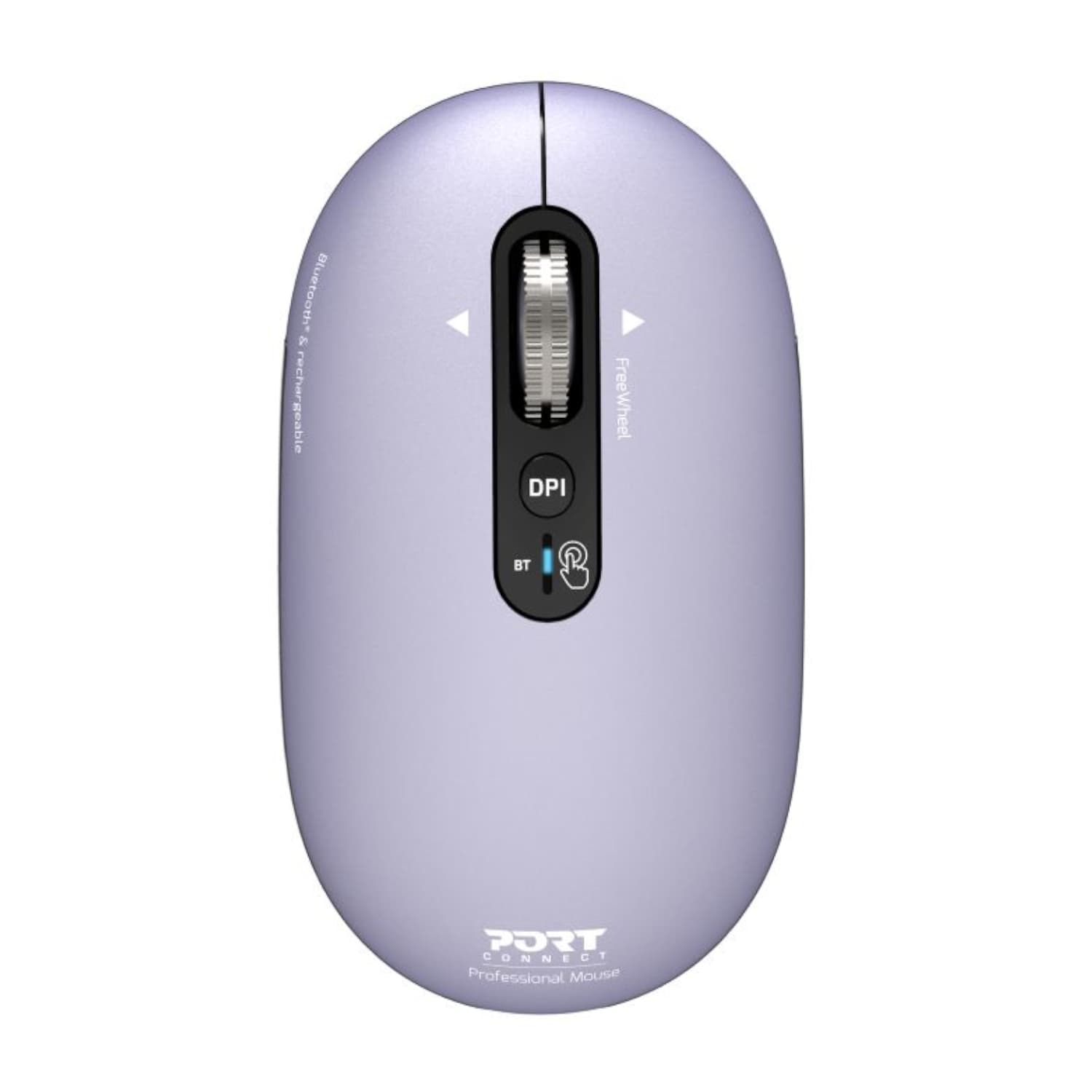 Port Connect PURE MAC Rechargeable Wireless and Bluetooth Mouse - Iris