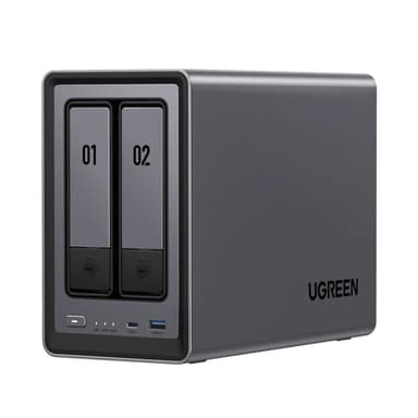 UGreen NASync DXP2800 2 Bay NAS with Seagate Ironwolf NAS 16TB SATA Hard Drive Bundle (2x 8TB)