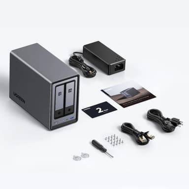 UGreen NASync DXP2800 2 Bay NAS with Seagate Ironwolf NAS 16TB SATA Hard Drive V2 Bundle (2x 8TB)