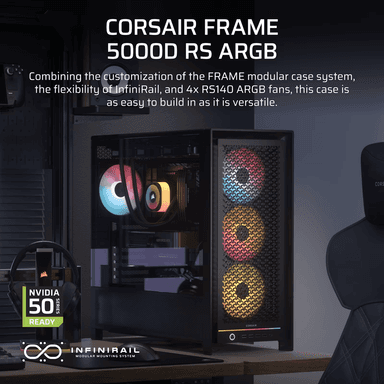 Corsair FRAME 5000D RS High-Airflow Mid-Tower PC Case - Black