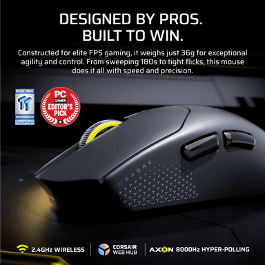 Corsair SABRE v2 PRO ULTRALIGHT WIRELESS 30000 DPI Gaming Mouse - Black