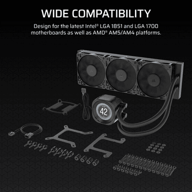Corsair NAUTILUS 360 RS LCD Liquid CPU Cooler - Black