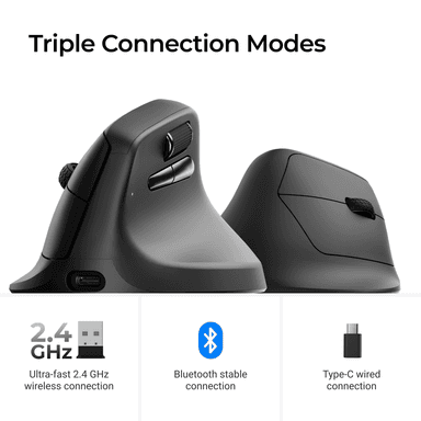 Keychron M5-A29 1K Wireless Mouse (BT/2.4GHz/Wired) - Black