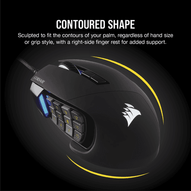 Corsair SCIMITAR RGB ELITE Optical 18 000 DPI MOBA/MMO Gaming Mouse - Black
