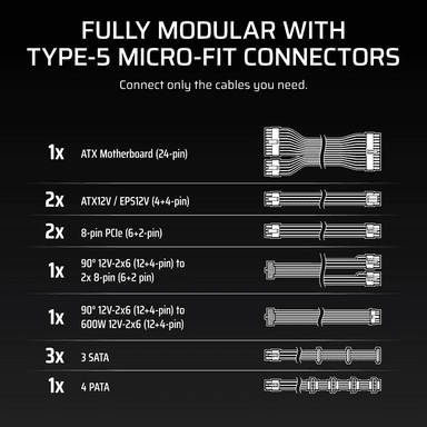 Corsair RM850x SHIFT 80 PLUS Gold Fully Modular ATX Power Supply