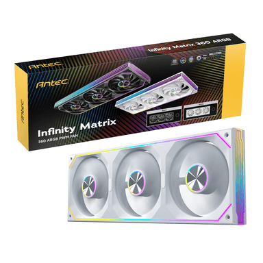 Antec INFINITY MATRIX PWM 360mm ARGB Case Fan Single Frame - White